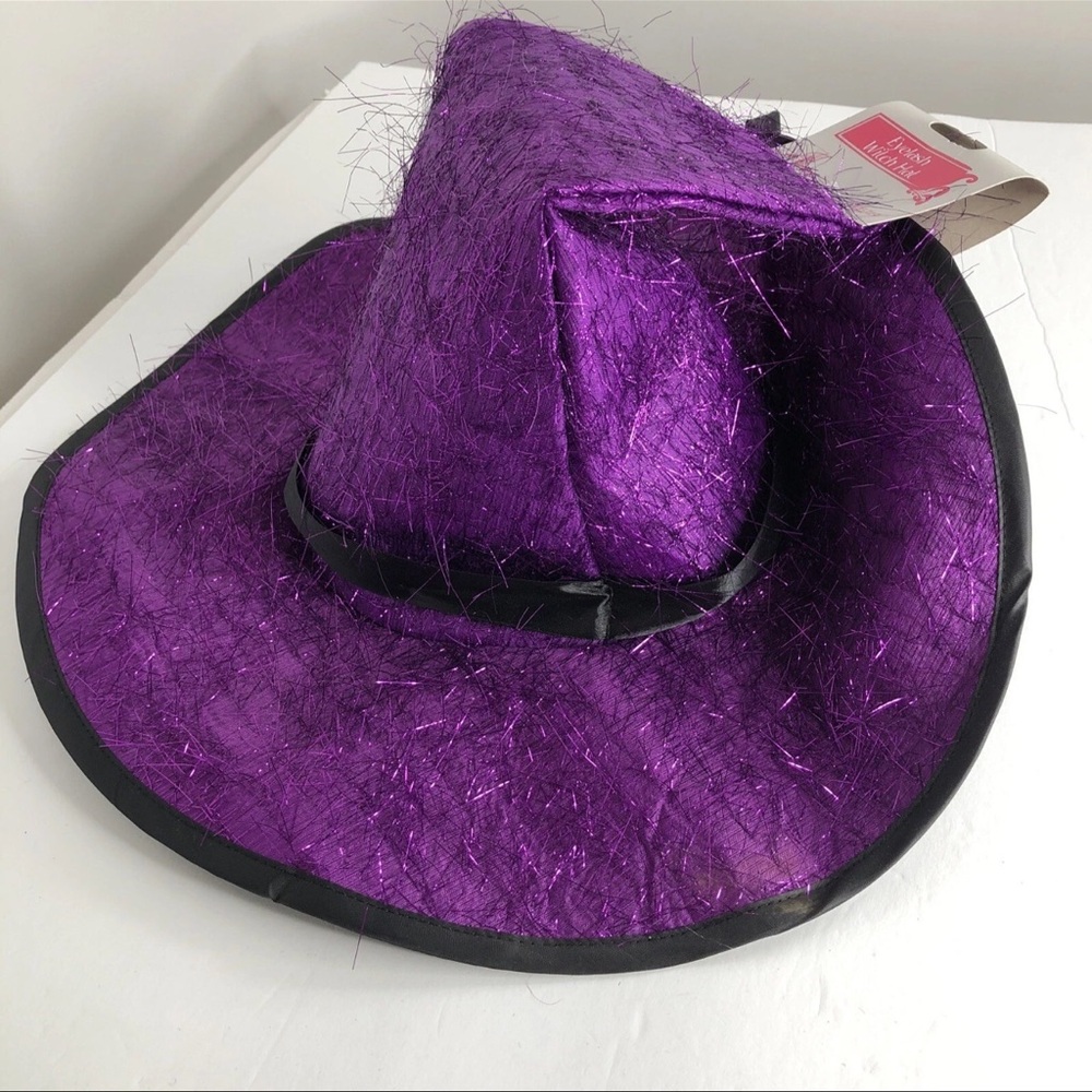 NWT Women’s Eyelash Witch Hat Halloween Costume Ursula Dress Up Wicked